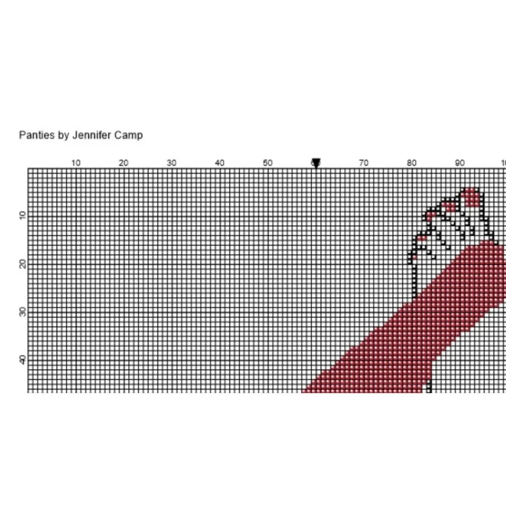 Subversive Women Red Panties Sexy Lingerie Legs Counted Cross Stitch Pattern Kit - Picture 6 of 7